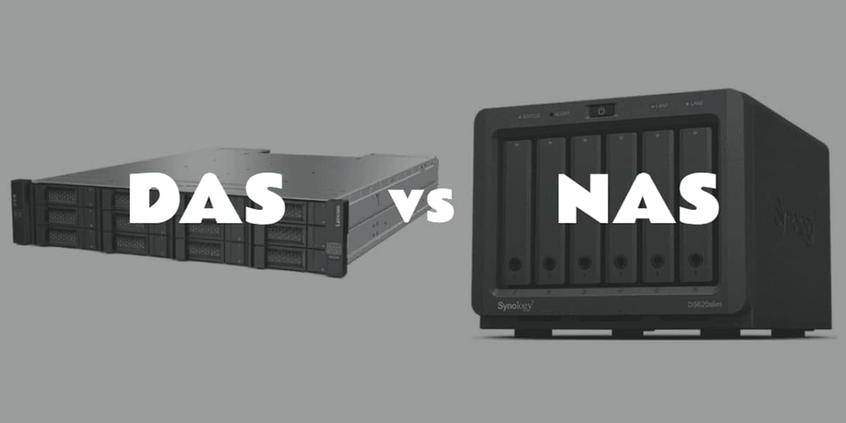 Comparación visual de DAS (Direct Attached Storage) y NAS (Network Attached Storage). DAS vs NAS: Diferencias clave.